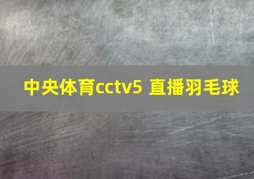 中央体育cctv5 直播羽毛球